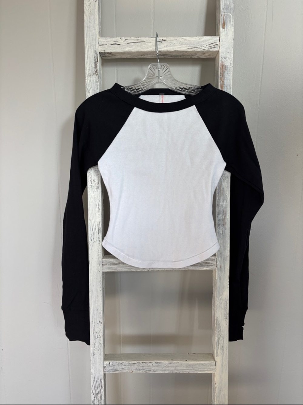 FP Movement by Free People Black & White Long Sleeve Raglan Tee